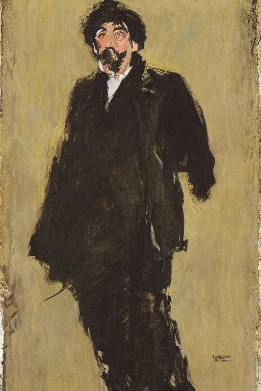 Prompt: portrait of a hulking herculean al pacino by walter sickert, john singer sargent, and william open