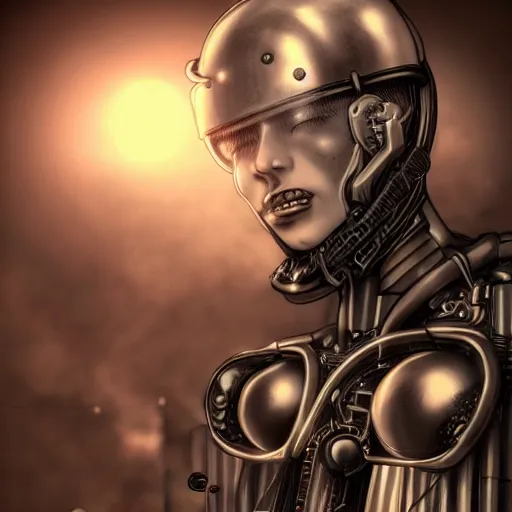 Prompt: steampunk cyborg man, anime, portrait, finely detailed, cinematic lighting,