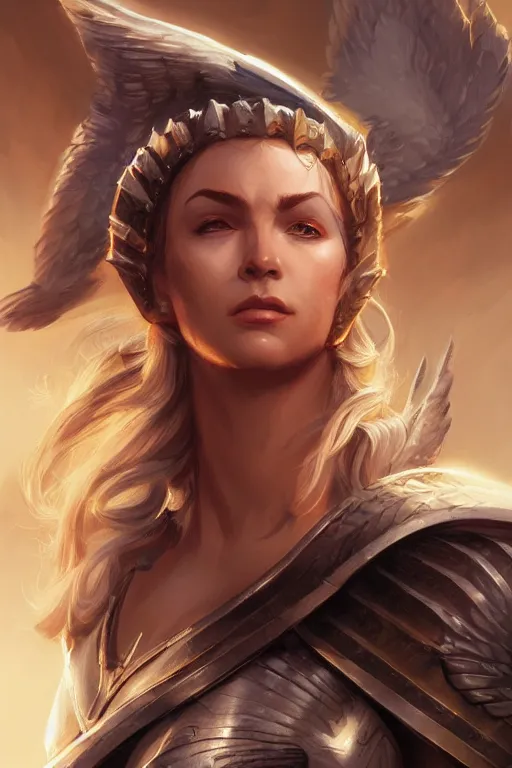 Image similar to amazon valkyrie athena, d & d, fantasy, portrait, highly detailed, headshot, digital painting, trending on artstation, concept art, sharp focus, illustration, art by artgerm and greg rutkowski and magali villeneuve