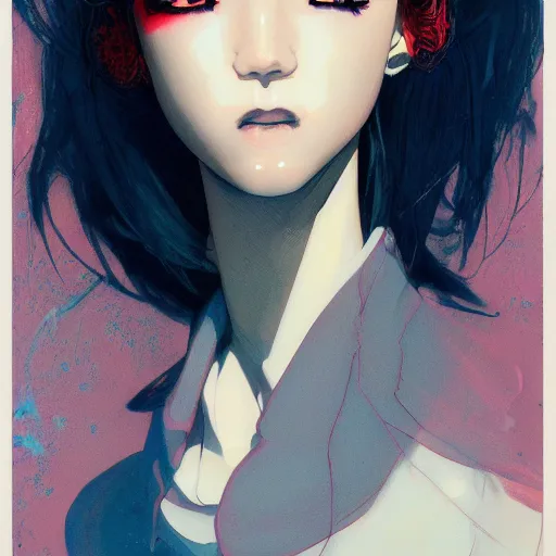 Image similar to prompt : fashion tv character portrait soft light painted by james jean and katsuhiro otomo and erik jones, inspired by akira anime, smooth face feature, intricate oil painting, high detail illustration, sharp high detail, manga and anime 1 9 9 9