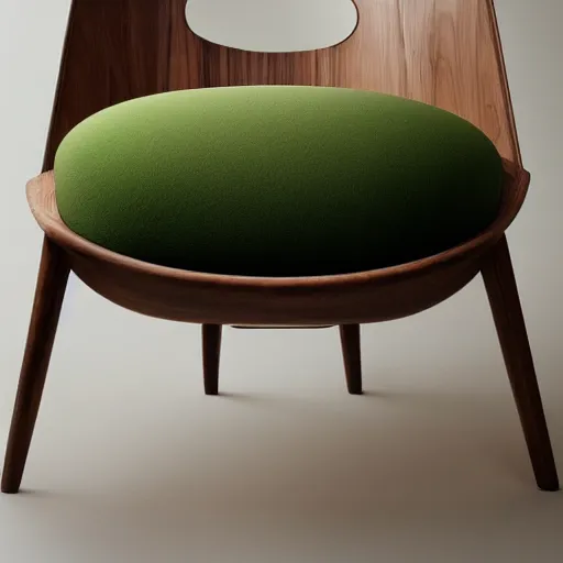 Prompt: chair that incorporates avocado as its design