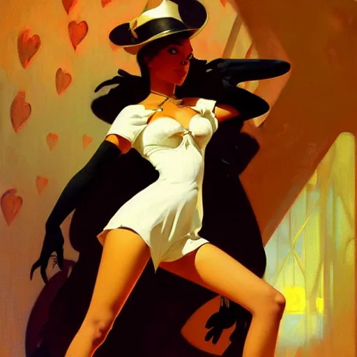 Image similar to of a Ramlethal Valentine, dark fantasy, medium shot, intricate, elegant, highly detailed, digital painting, volumetric light, artstation, concept art, smooth, sharp focus, illustration, art by Gil Elvgren and Greg Manchess and Alphonse Mucha