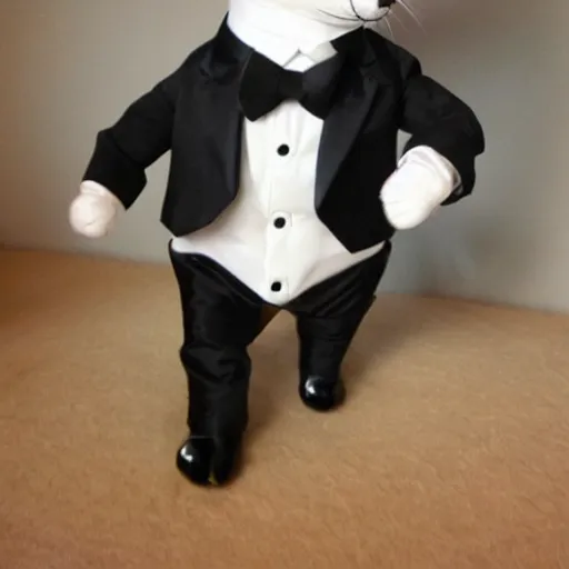 Prompt: cat wearing a tuxedo