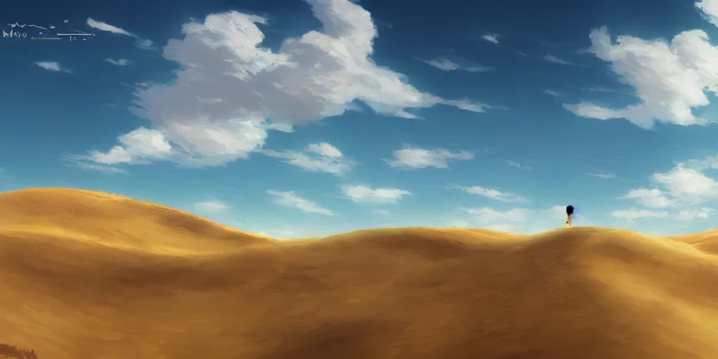 Image similar to sand dunes by makoto shinkai