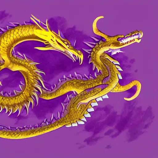 Image similar to a purple and gold dragon laying on its back, relaxing dragon, detailed digital art, artstation