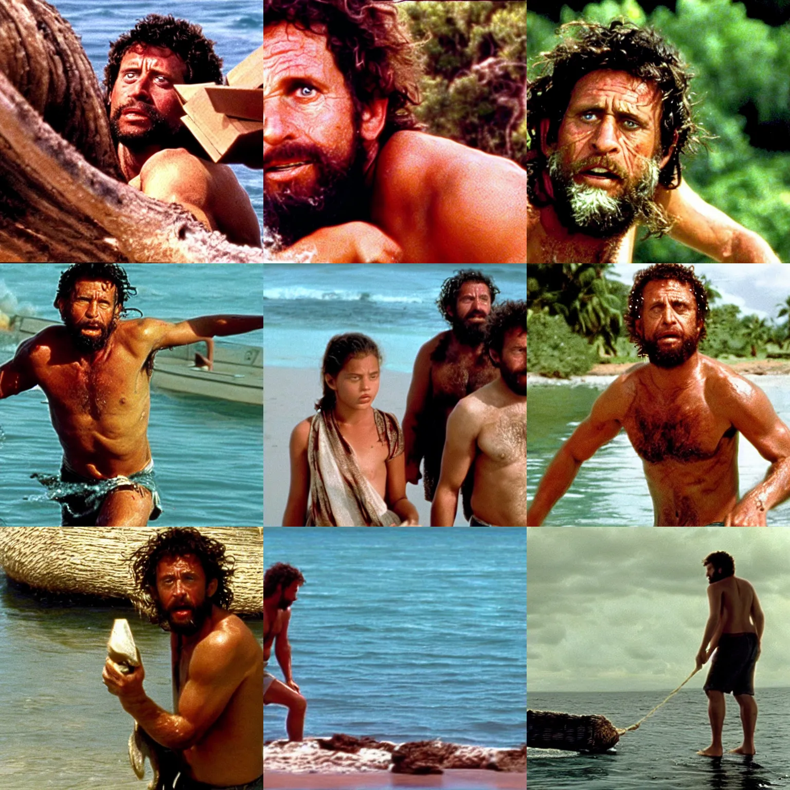 Prompt: a still from cast away ( 2 0 0 0 )