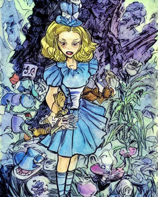 Image similar to Alice in wonderland drawn by Jim lee,