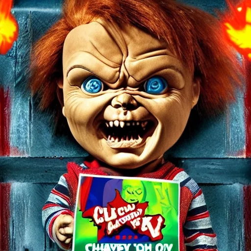 Image similar to Chucky versus Demonic Toys movie poster