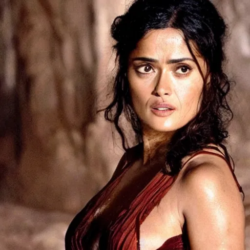 Image similar to Salma Hayek as Indiana Jones, cinematic, realistic, detailed, portrait