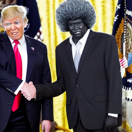 Prompt: donald trump with big black afro 4k