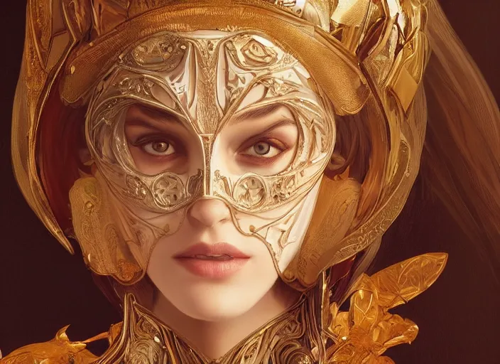 Image similar to masked, perfectly-centered-Portrait of the most beautiful woman on the planet , intricate, highly detailed, artstation, concept art, concept render, octane, redshift, smooth, sharp focus, illustration,award-winning, Unreal Engine 5, 8K, art by artgerm and greg rutkowski and alphonse mucha