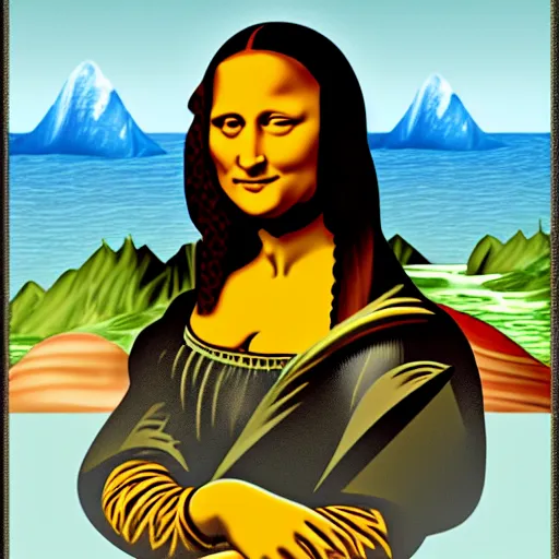 Image similar to the mona lisa but it's dwayne the rock johnson