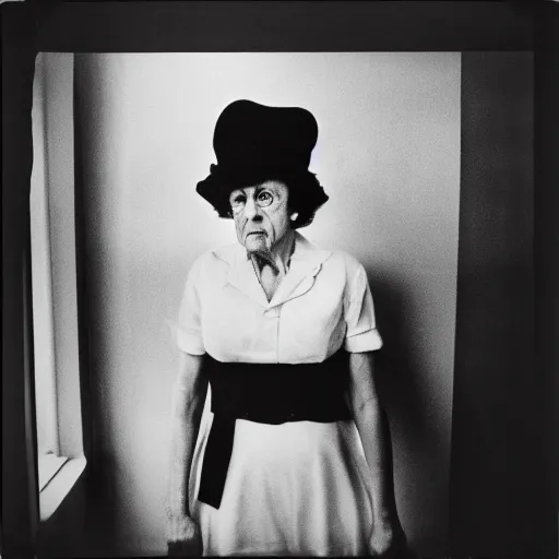 Image similar to photo of Diane Arbus by Diane Arbus, black and white, high contrast, Rolleiflex, 55mm f/4 lens