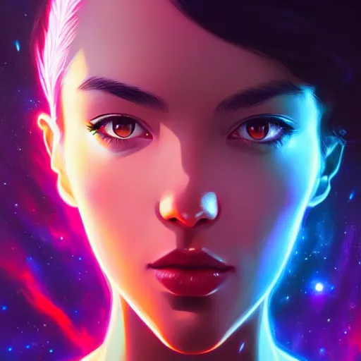 Image similar to a portrait of a beautiful plasma between galaxies, art by ilya kuvshinov and wlop and artgerm and josan gonzalez, digital art, highly detailed, intricate, sharp focus, trending on artstation hq, deviantart, pinterest, unreal engine 5, 4 k uhd image