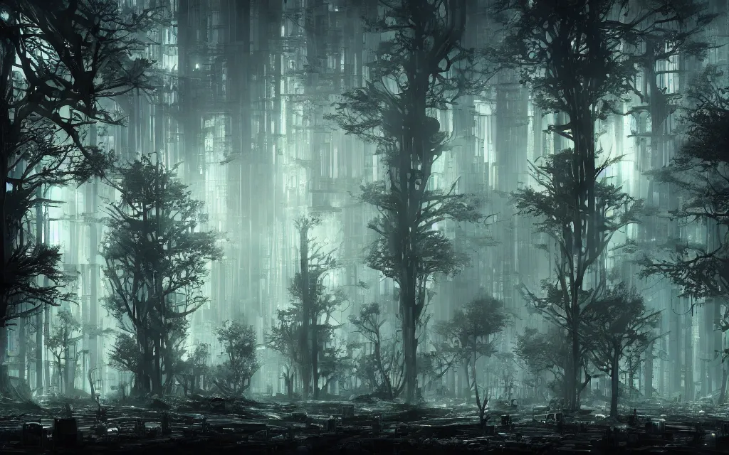 Fantasy Dark Forest Landscape Graphic · Creative Fabrica