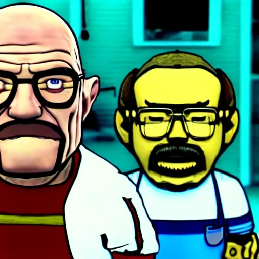 Image similar to walter white from breaking bad fighting freddy fazbear with his fists, 4 k, hyper realistic