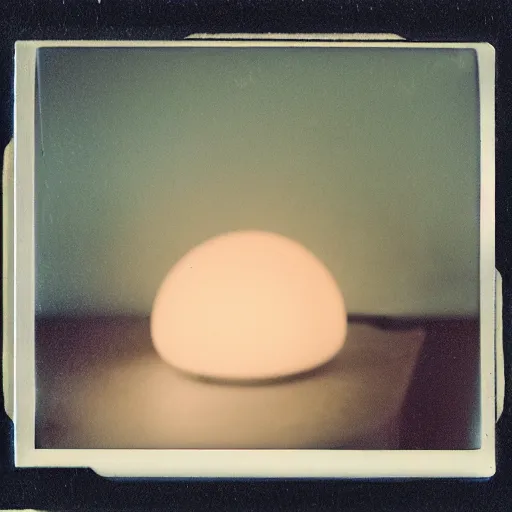 Prompt: polaroid of a glowing mystery object