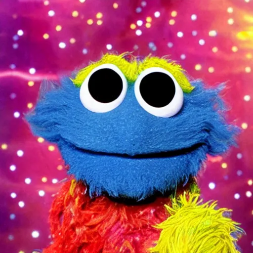 Image similar to rainbow cosmic animal from sesame street