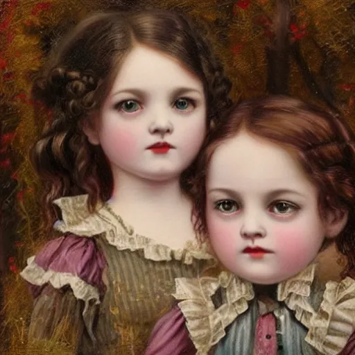 Prompt: victorian children in the style of mark ryden