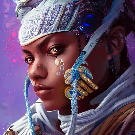 Image similar to obatala, Apex Legends character digital illustration portrait design, by android jones, detailed, cinematic lighting, wide angle action dynamic portrait