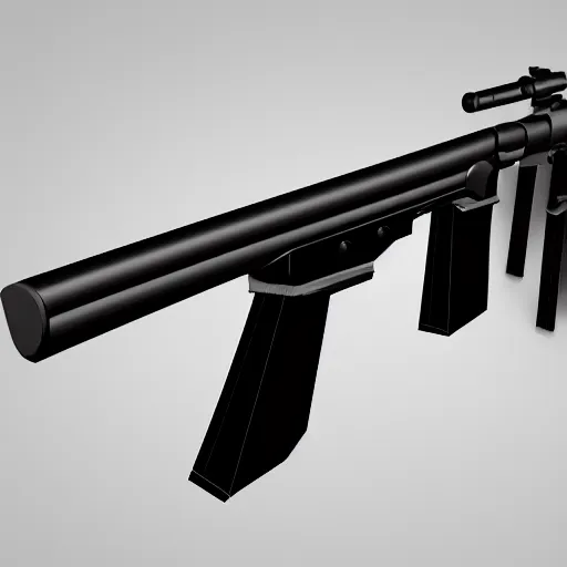 Prompt: 3 d model of double barrel shotgun, low poly toon shading, flat colors, low poly artstation