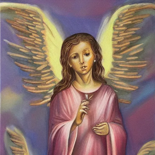 Image similar to biblically accurate angel, painting