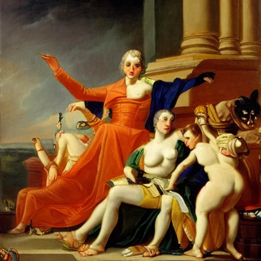 Prompt: representation of power and domination in the style of Jean Baptiste Debret (1768–1848), French painter and