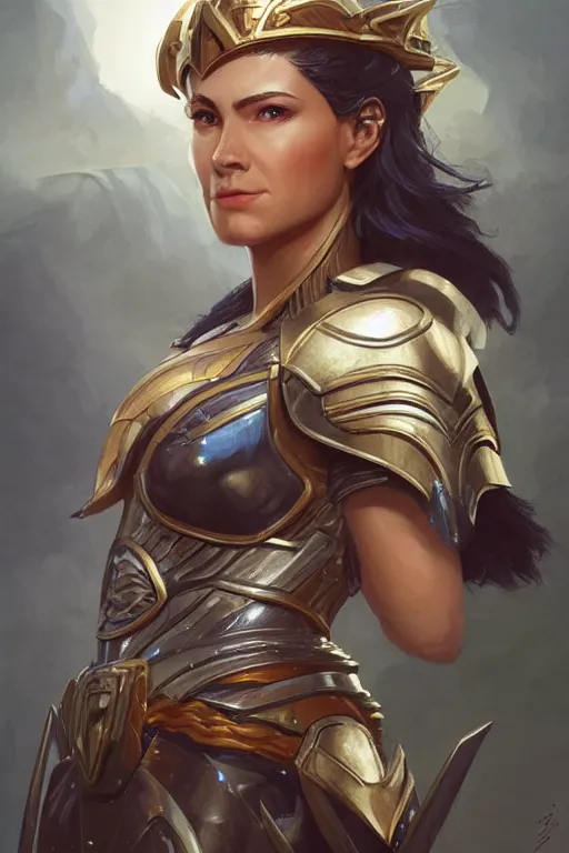 Image similar to amazon valkyrie athena, d & d, fantasy, portrait, highly detailed, headshot, digital painting, trending on artstation, concept art, sharp focus, illustration, art by artgerm and greg rutkowski and magali villeneuve