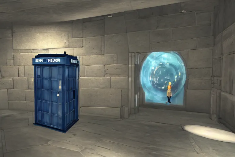 Image similar to tardis in portal 2