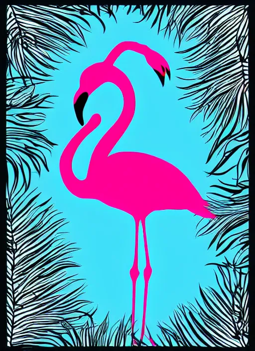 Image similar to silhouette of a flamingo, highly detailed, photorealistic, vector art, 8 k