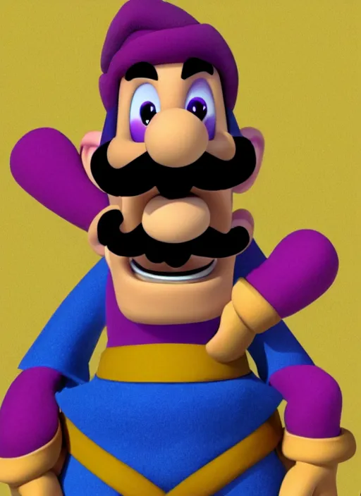 Image similar to a beautiful Waluigi