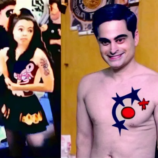 Prompt: “ ben shapiro shows off the sailor moon tattoo on his chest ”