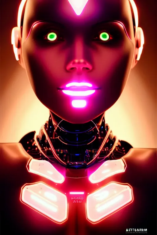 Image similar to a stunning robot woman with cybernetic enhancements, wires, led lights, glowing lights, futuristic, by artgerm and wlop and bosch