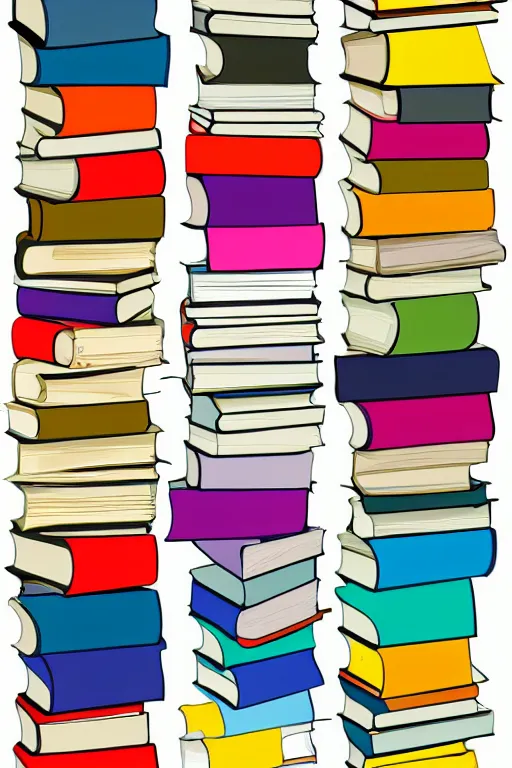 Image similar to books colorful clean cel shaded vector art
