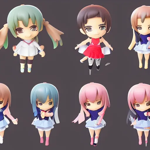 Image similar to high quality concept art illustration of cute girl in the style of nendoroid
