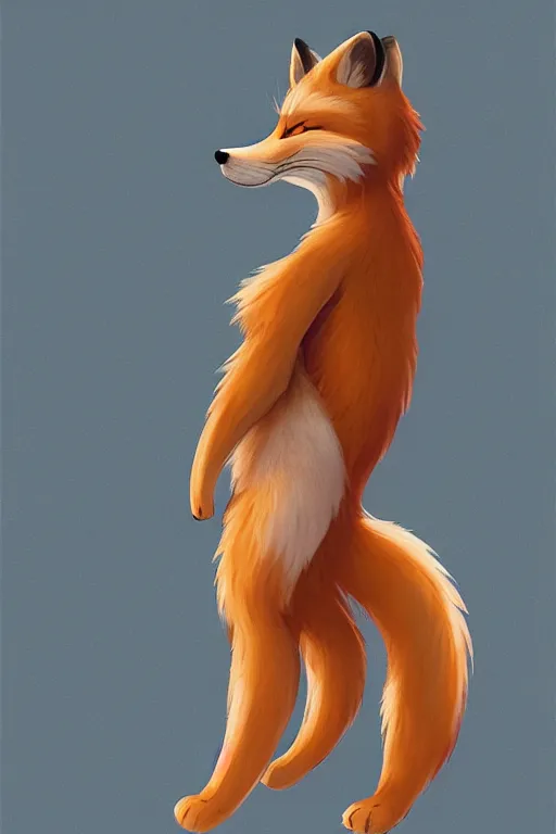 Prompt: an anthropomorphic modern fox with a fluffy tail, backlighting, trending on artstation, digital art, furry art, trending on furaffinity, fantasy art, by kawacy