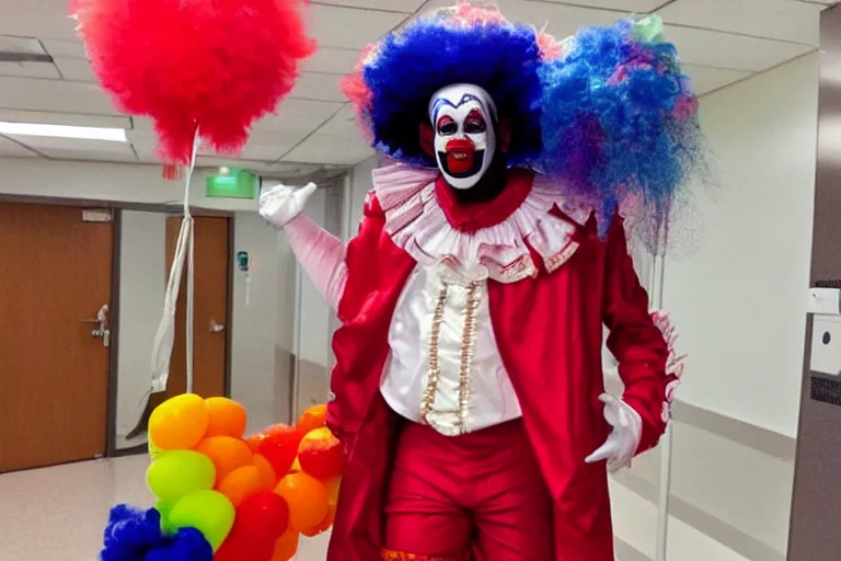 Image similar to r kelly dressed as clown in children hospital