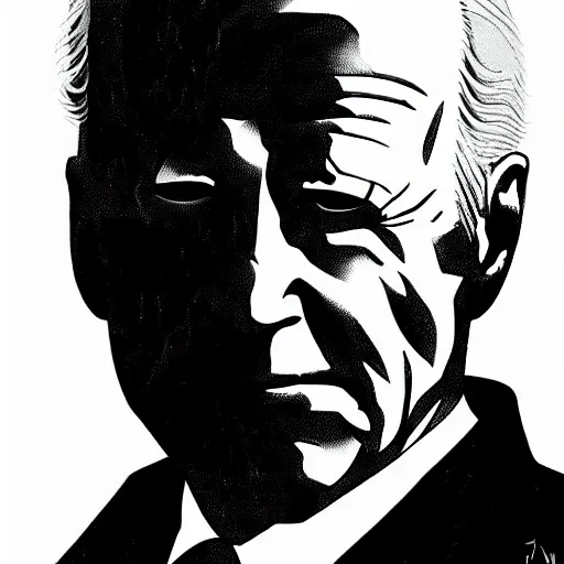 Image similar to Joe Biden looking sinister, by Tsutomu Nihei, highly detailed