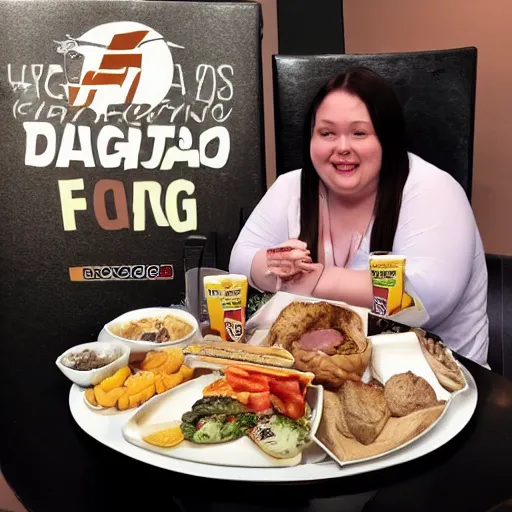 Prompt: obese harrisson ford mukbang