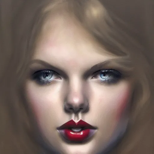 Prompt: a face portrait of taylor swift, fantasy setting, stone face, dim colors, soft lighting, atmospheric, cinematic, moody, in the style of diego koi, gina heyer, luiz escanuela, art by alyssa monk, hyperrealism, rule of thirds, golden ratio, oil on canvas, 8 k