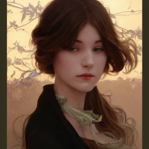 Image similar to Erin Moriarty, highly detailed, digital painting, artstation, concept art, smooth, sharp focus, illustration, ArtStation, art by artgerm and greg rutkowski and alphonse mucha and J. C. Leyendecker and Edmund Blair Leighton and Katsuhiro Otomo and Geof Darrow and Phil hale and Ashley wood and Ilya repin and Charlie Bowater