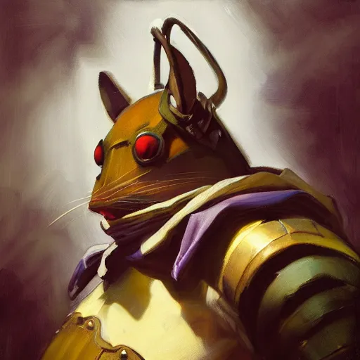 Image similar to greg manchess portrait painting of partially armored doormouse from alice in wonderland as overwatch character, medium shot, asymmetrical, profile picture, organic painting, sunny day, matte painting, bold shapes, hard edges, street art, trending on artstation, by huang guangjian, gil elvgren, ruan jia, randy vargas, greg rutkowski