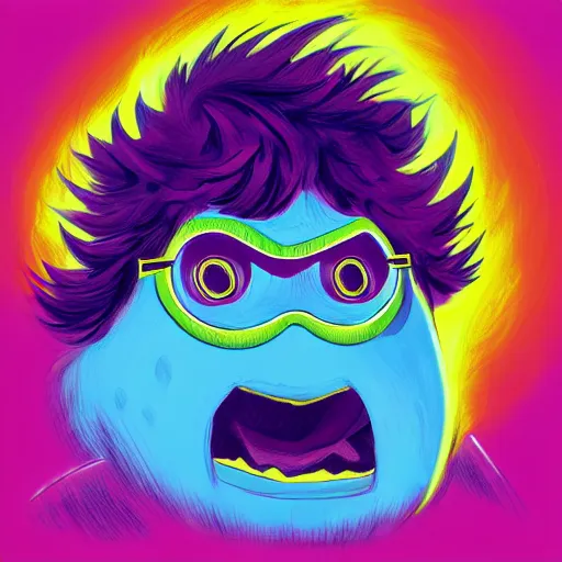 Image similar to a Andy Milonakis tennis ball monster, tennis ball, lightning, chalk, digital art, fantasy, magic, trending on artstation, ultra detailed, professional illustration by Basil Gogos