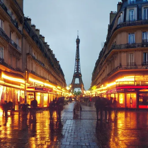 Image similar to Paris at night under the rain