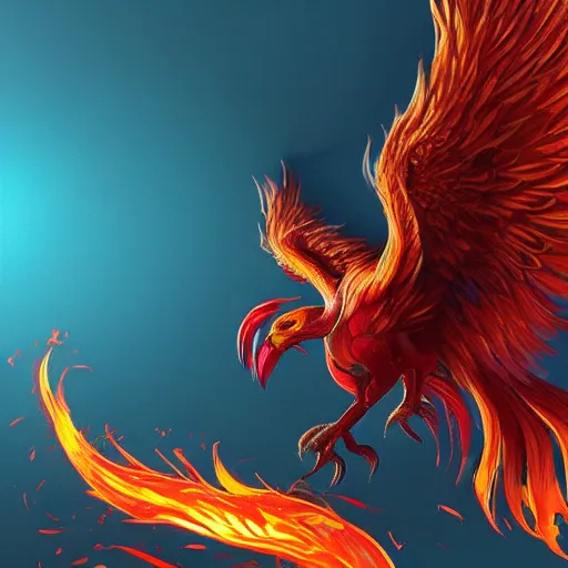 blue and red phoenix wallpaper