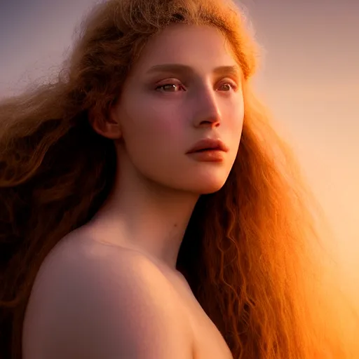 Image similar to photographic portrait of a stunningly beautiful greek renaissance female in soft dreamy light at sunset, contemporary fashion shoot, by edward robert hughes, annie leibovitz and steve mccurry, david lazar, jimmy nelsson, breathtaking, 8 k resolution, extremely detailed, beautiful, establishing shot, artistic, hyperrealistic, beautiful face, octane render