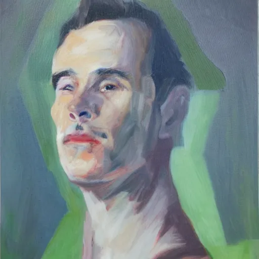 Image similar to Stable Diffusion autoportrait, oil painting