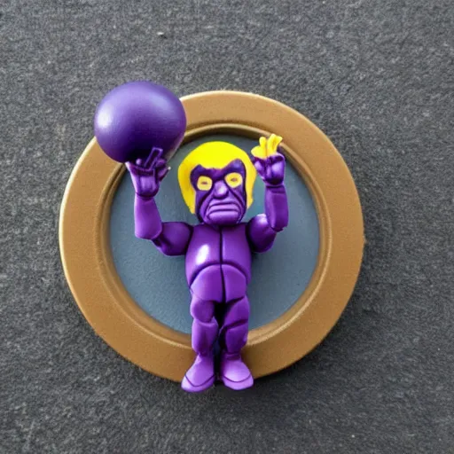 Prompt: thanos plasticine miniature