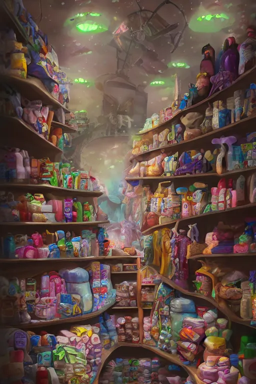 Prompt: Diaper Store, trending on artstation, magic, arcane clothing, digital art, ultra detailed, 4k, professional illustration