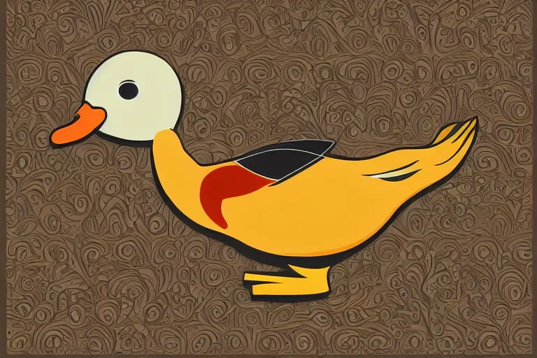 Image similar to a vector illustration of a smoking duck, highly detailed, elegant, intricate